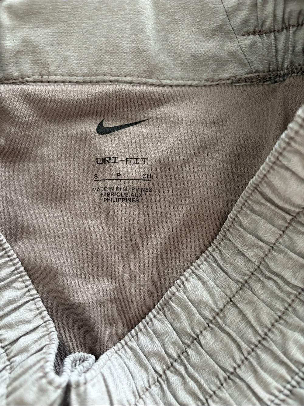 Nike High-Waist Smocked Shorts - Light Gray
